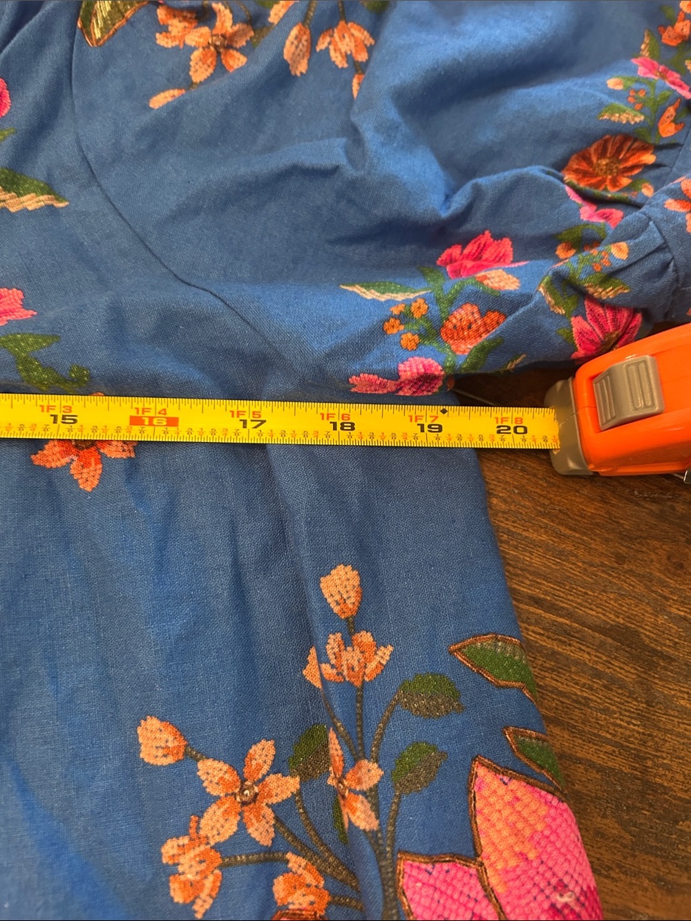 FARM Rio Royal Blue Floral Mini Dress with Pink & Orange Blooms - Picture 4 of 8